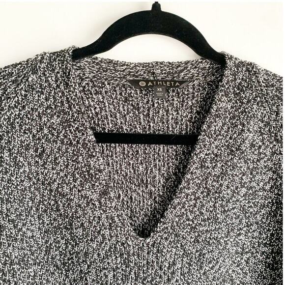 Athleta Switchback Merino Wool Blend Marled Sweater V-Neck Side Vent Knit XS - Picture 4 of 13
